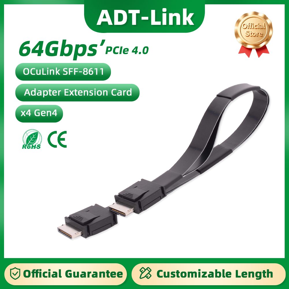 External Gpu Dock Pcie 4.0 Oculink - ADT-Link PCI-E 4.0 X4 SFF-8611 Erkek